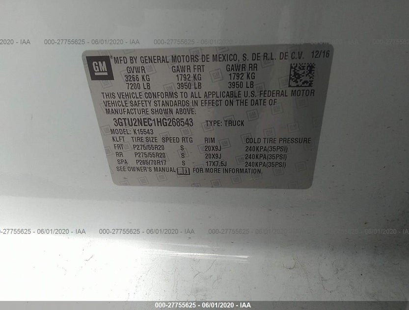 3GTU2NEC1HG268543