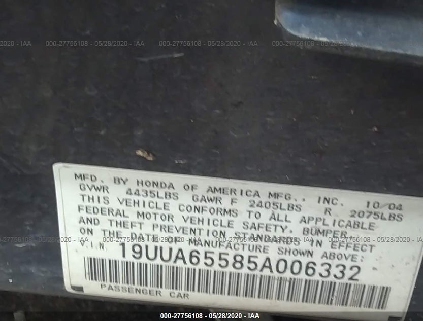 19UUA65585A006332
