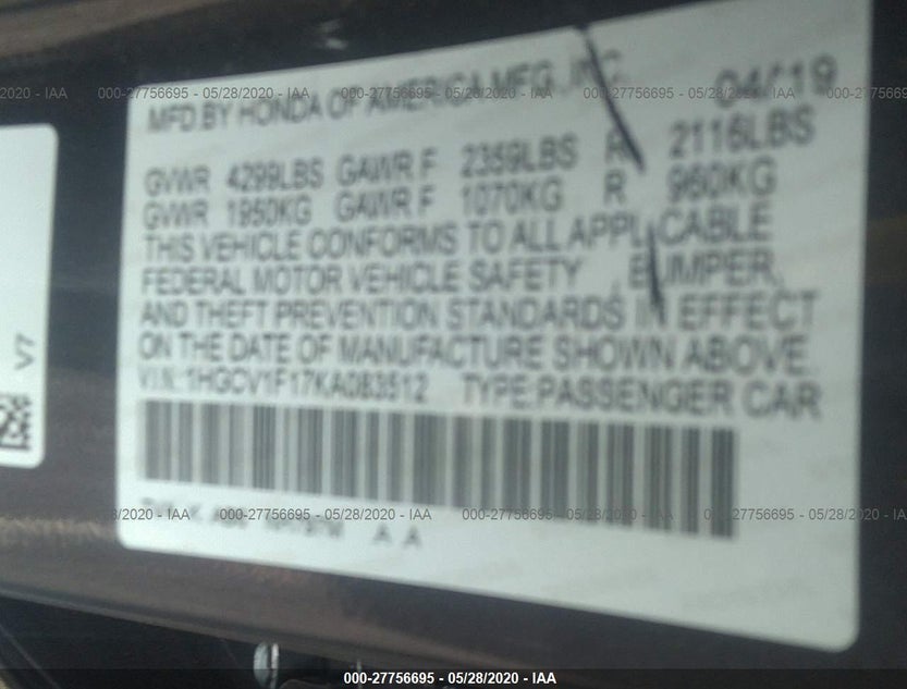 1HGCV1F17KA083512