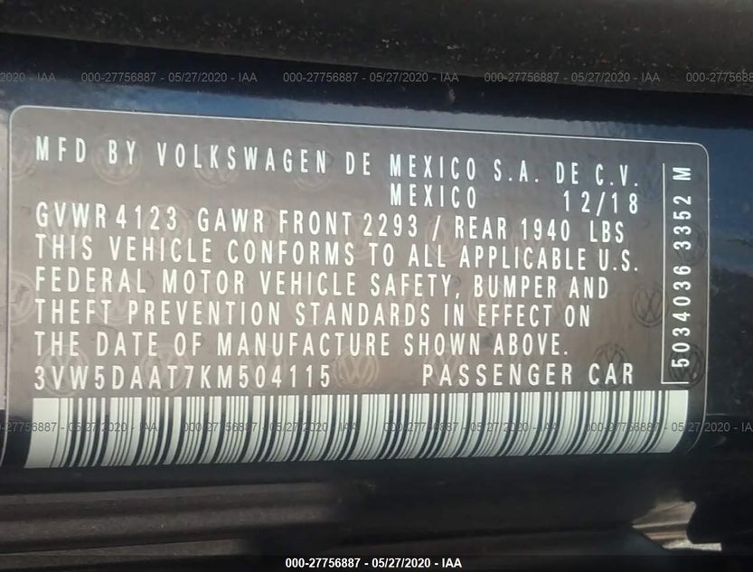 3VW5DAAT7KM504115