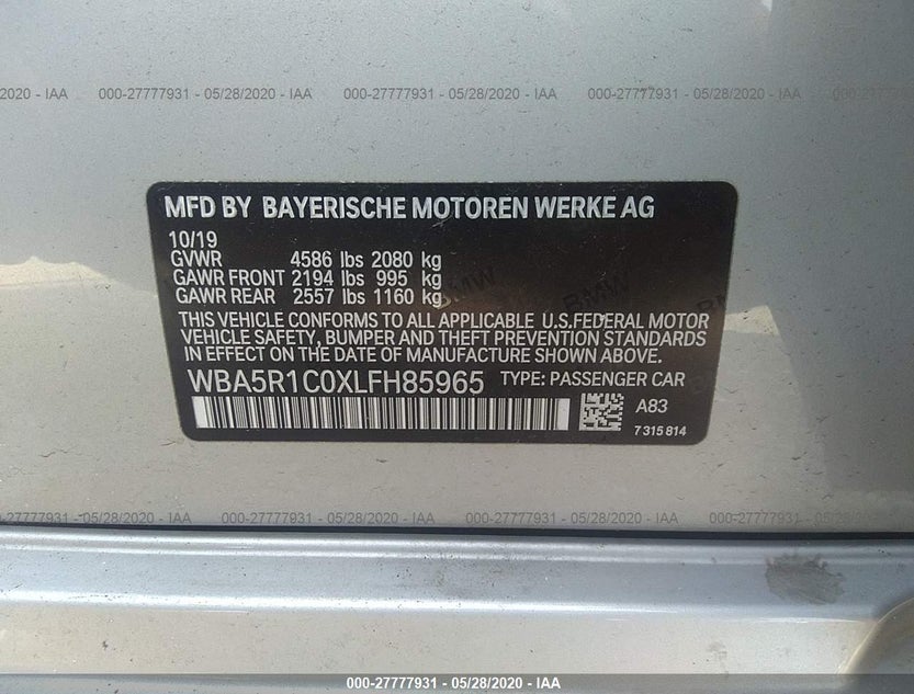 WBA5R1C0XLFH85965