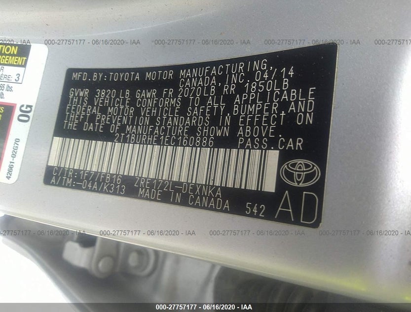 2T1BURHE1EC160886
