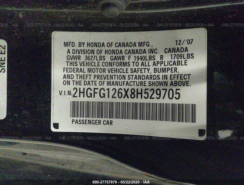 2HGFG126X8H529705