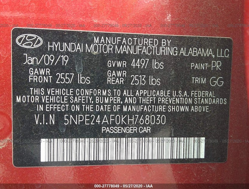 5NPE24AF0KH768030