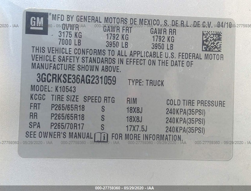 3GCRKSE36AG231059