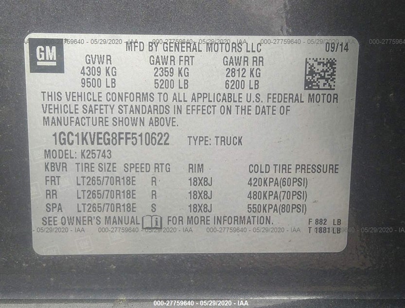 1GC1KVEG8FF510622