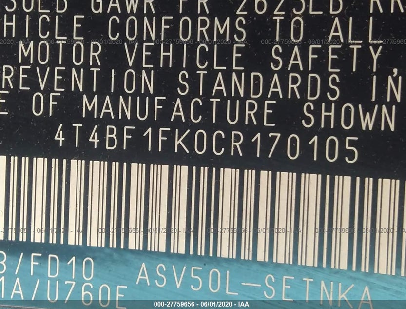 4T4BF1FK0CR170105