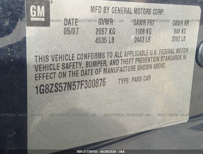 1G8ZS57N57F300876