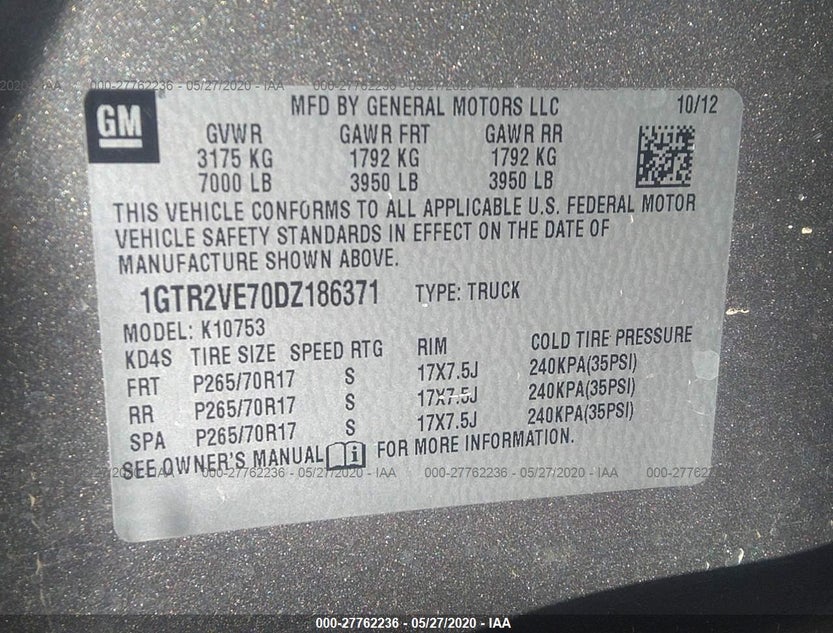 1GTR2VE70DZ186371