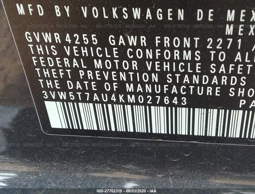 3VW5T7AU4KM027643