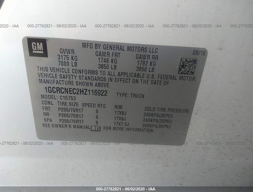 1GCRCNEC2HZ116922