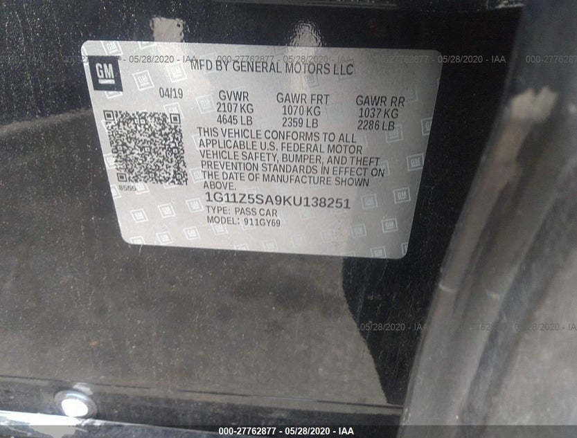 1G11Z5SA9KU138251