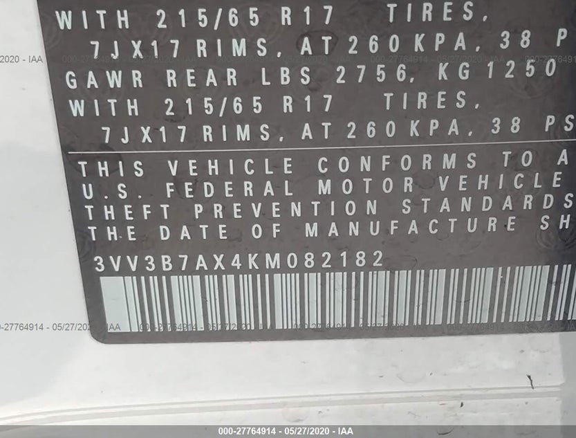 3VV3B7AX4KM082182