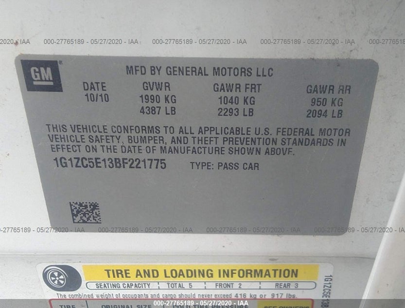 1G1ZC5E13BF221775