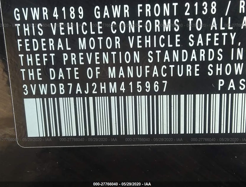 3VWDB7AJ2HM415967