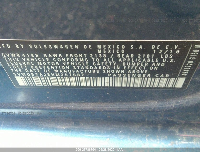 3VWDB7AJ8HM297987