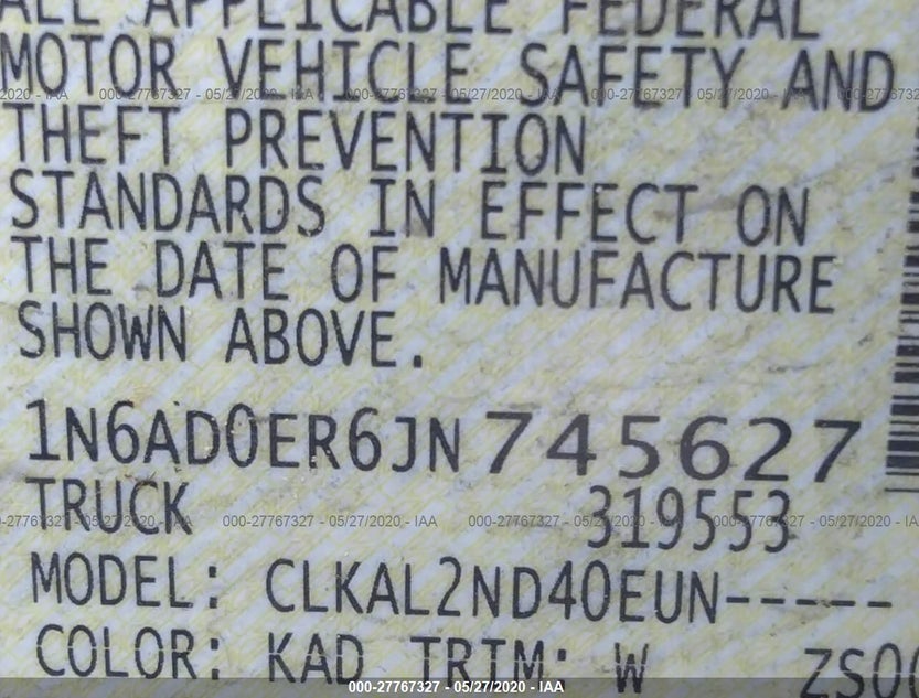 1N6AD0ER6JN745627