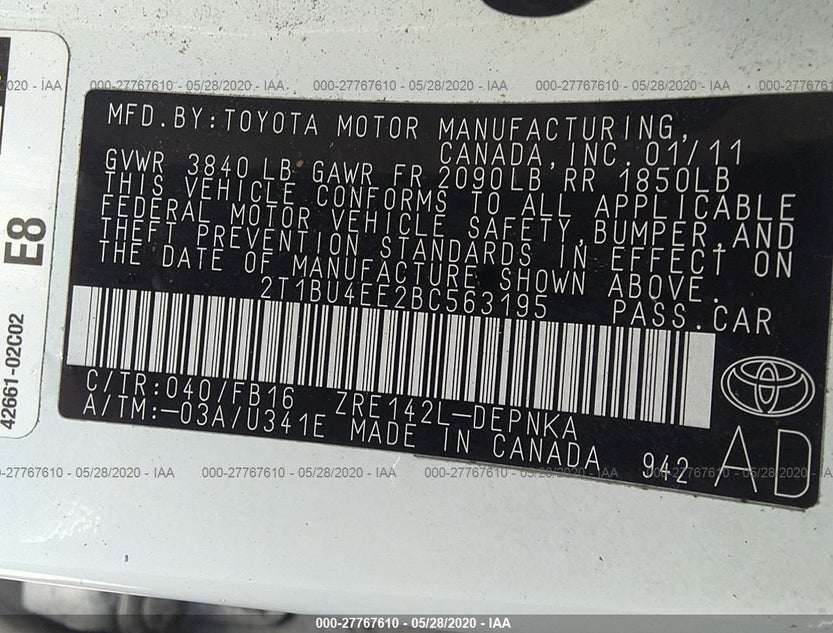 2T1BU4EE2BC563195
