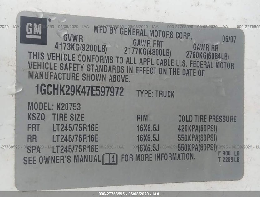 1GCHK29K47E597972