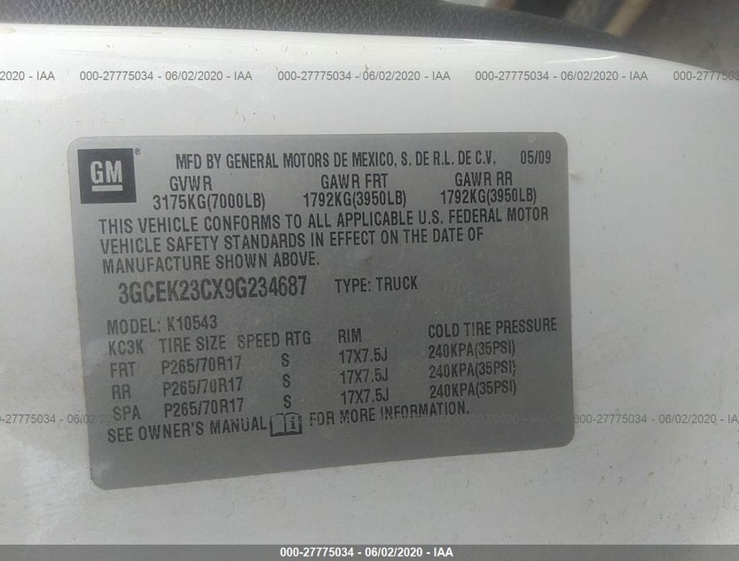 3GCEK23CX9G234687