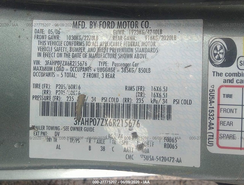 3FAHP07ZX6R215676