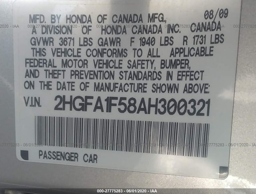 2HGFA1F58AH300321