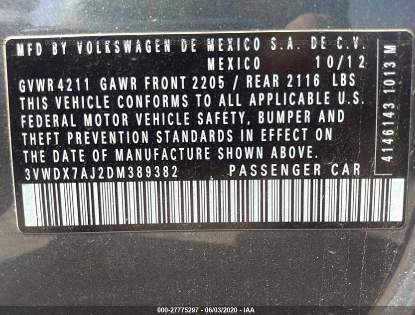 3VWDX7AJ2DM389382