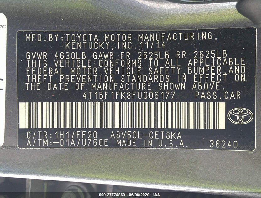 4T1BF1FK8FU006177