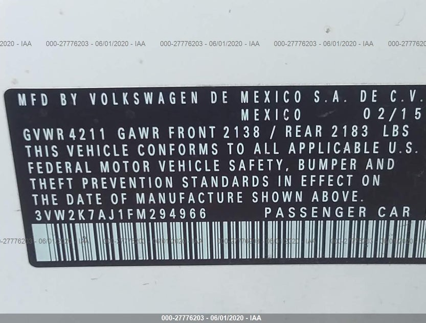 3VW2K7AJ1FM294966
