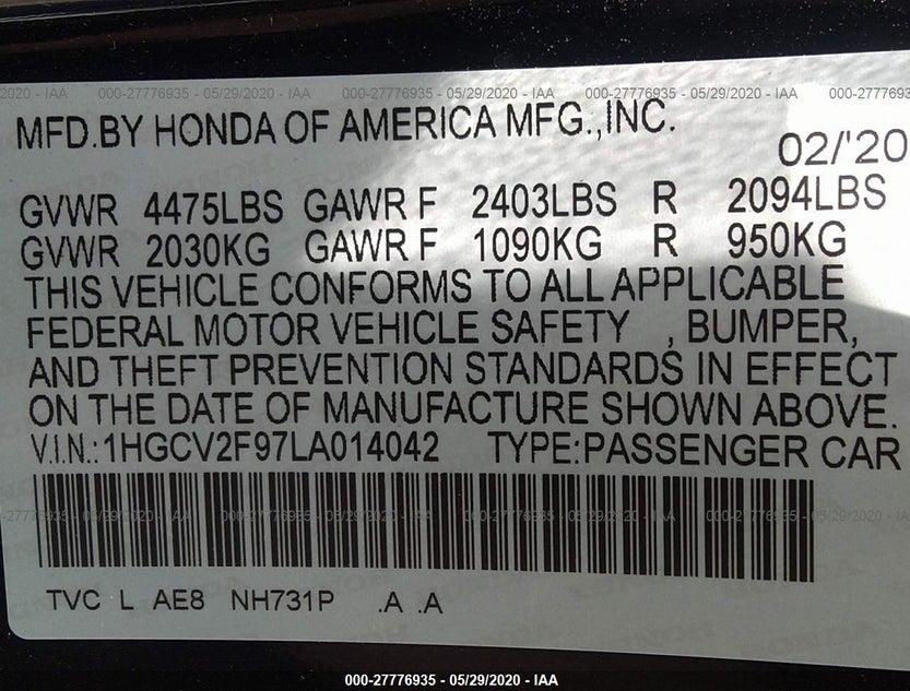1HGCV2F97LA014042