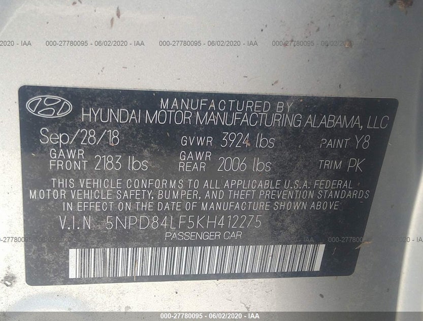 5NPD84LF5KH412275