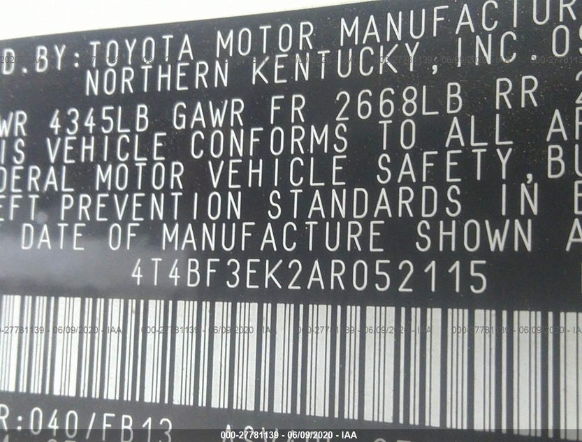 4T4BF3EK2AR052115