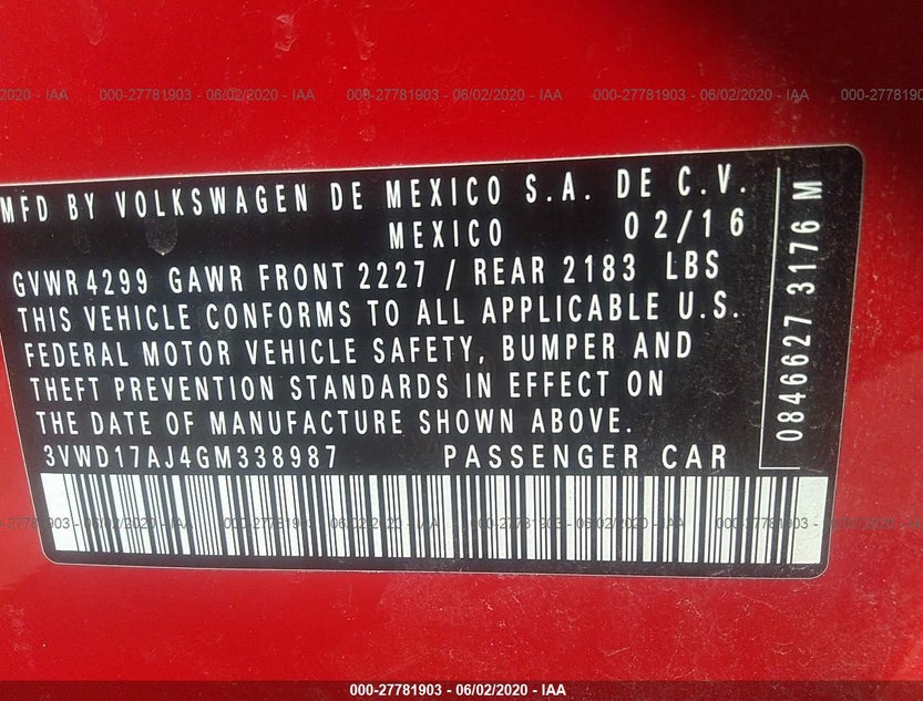 3VWD17AJ4GM338987