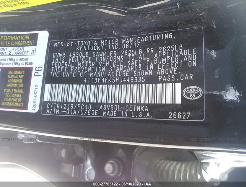 4T1BF1FK5HU448935