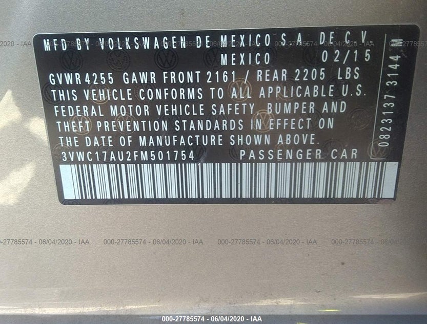 3VWC17AU2FM501754
