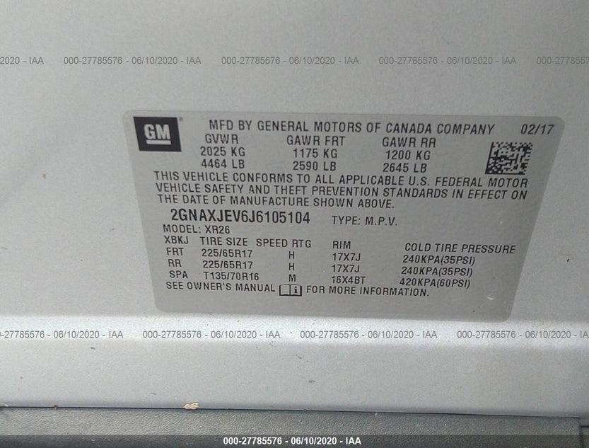 2GNAXJEV6J6105104