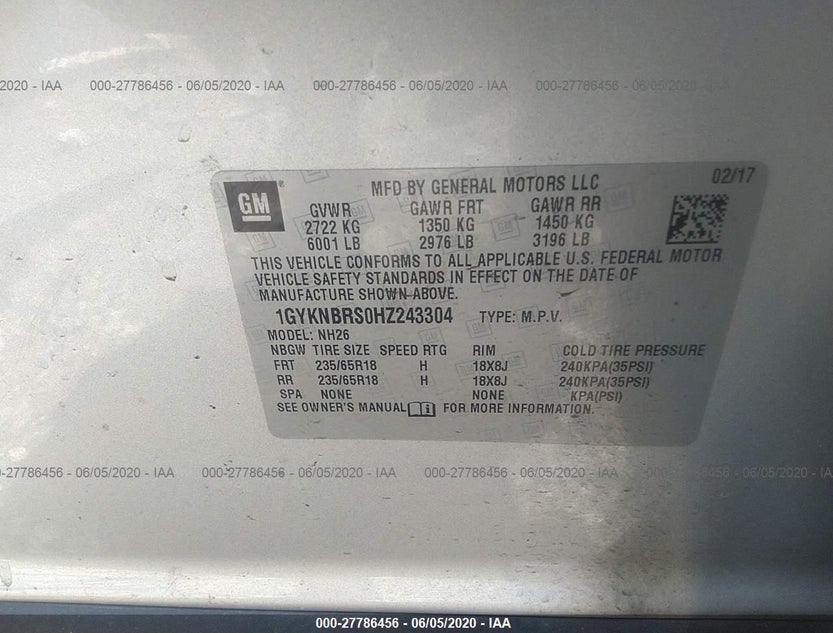 1GYKNBRS0HZ243304