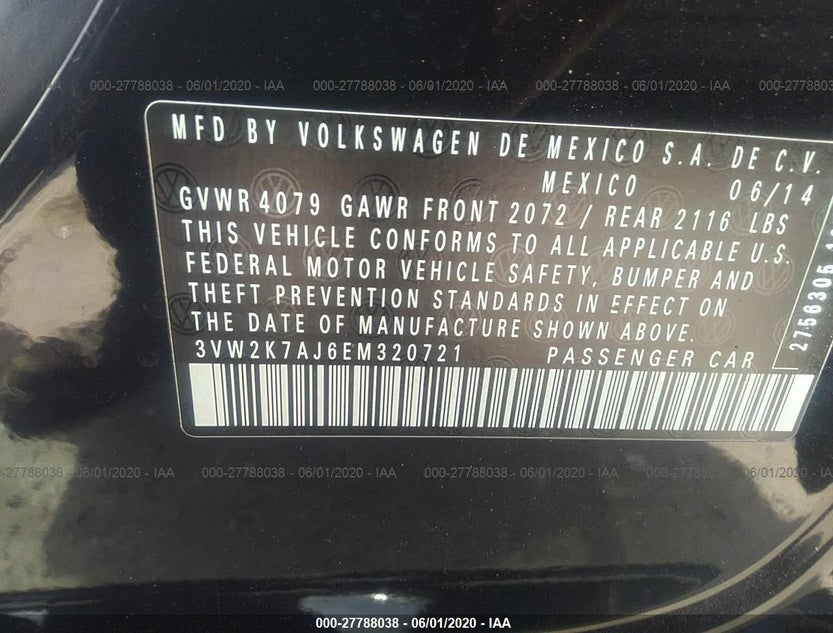 3VW2K7AJ6EM320721