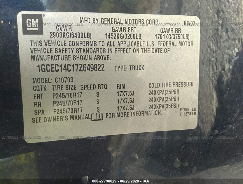 1GCEC14C17Z649822