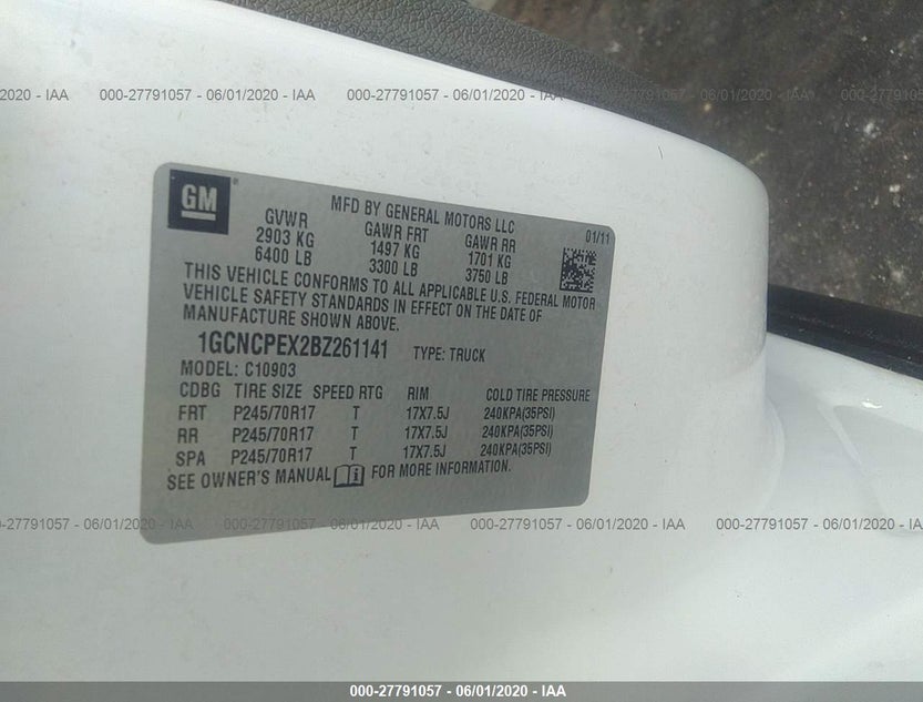 1GCNCPEX2BZ261141