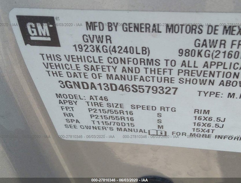 3GNDA13D46S579327