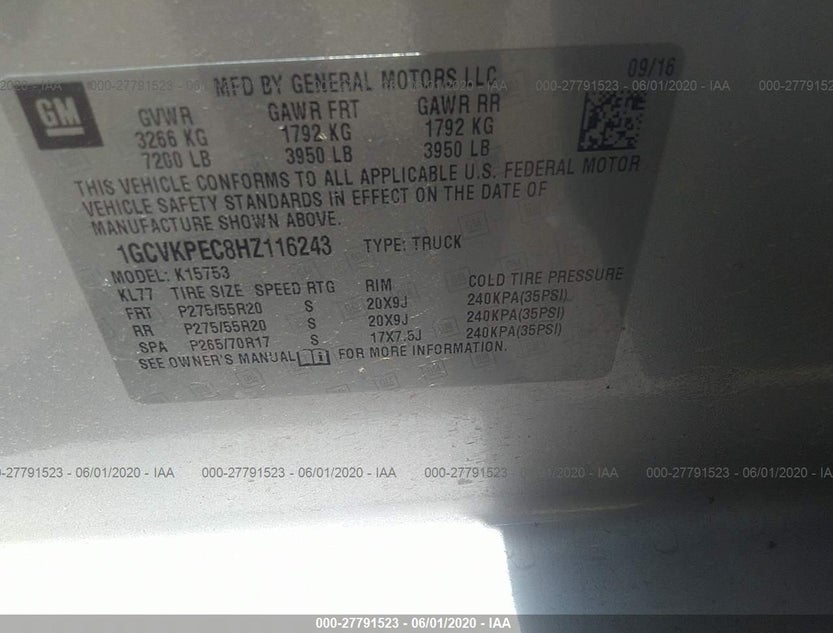 1GCVKPEC8HZ116243