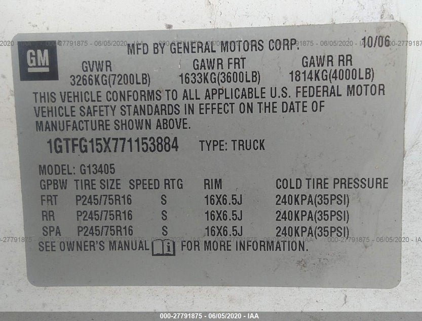 1GTFG15X771153884