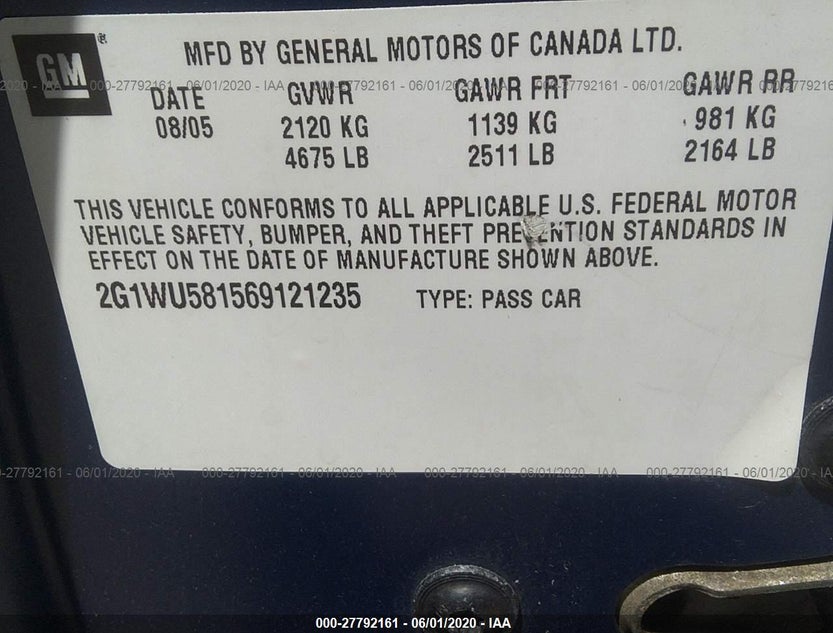 2G1WU581569121235
