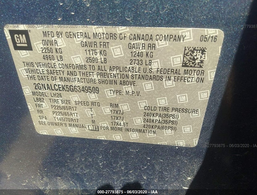 2GNALCEK5G6349509