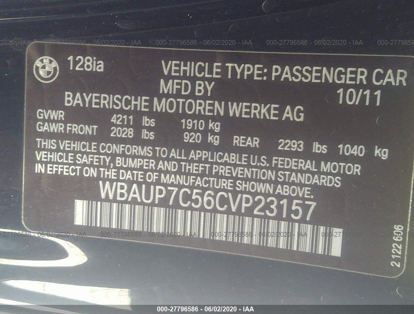 WBAUP7C56CVP23157