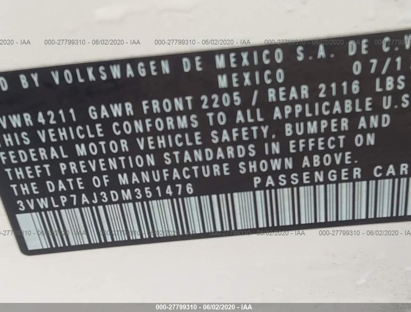 3VWLP7AJ3DM351476