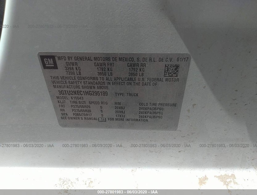 3GTU2NEC1HG295189