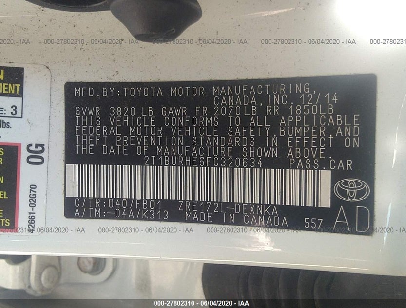 2T1BURHE6FC320634