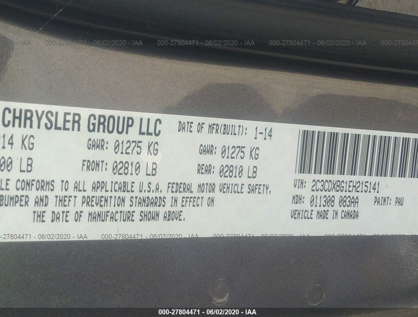 2C3CDXBG1EH215141